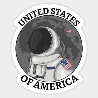 astronaute usa flag Sticker